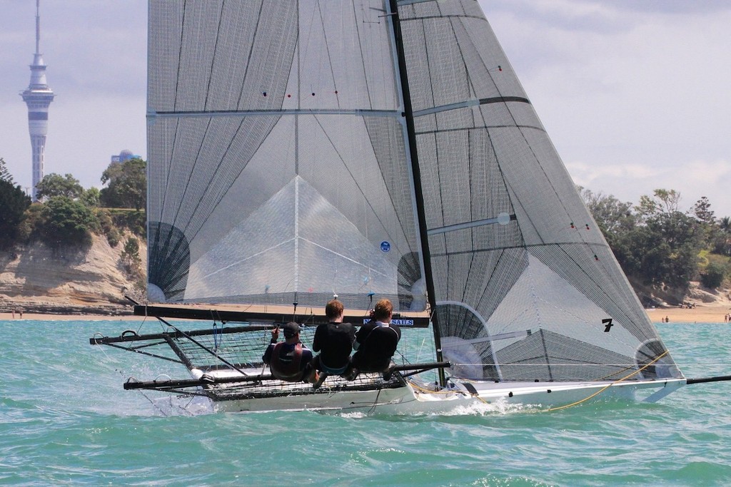  18ft Skiffs, Auckland January 13, 2013 © Richard Gladwell www.photosport.co.nz